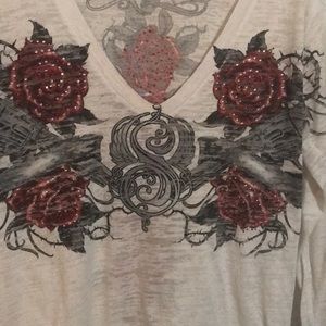 Sinful white long sleeve large Tee